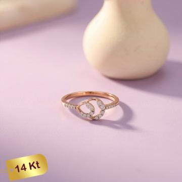 Teardrop Loop 14KT Rose Gold Diamond Ring