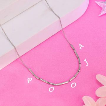 Elite Silver Morse Code Personalised Necklace