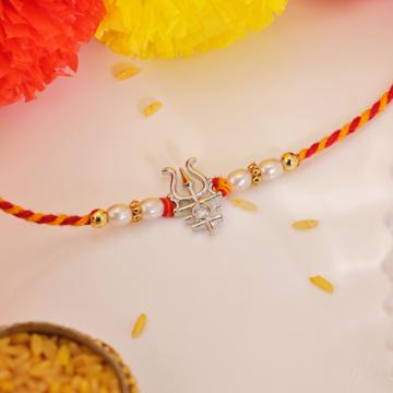 Artistic Trishul Silver Rakhi