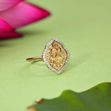 Radiant Lotus and Goddess Lakshmi Ring - T'Mara