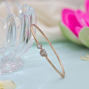 Lotus & Circle Diamond Bangle - T'Mara