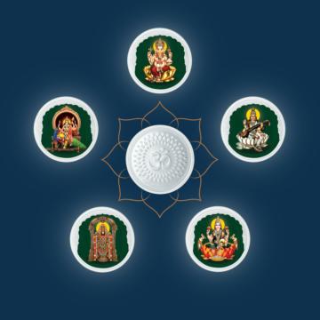 Sacred Pancha Aishwaryam Silver Coins