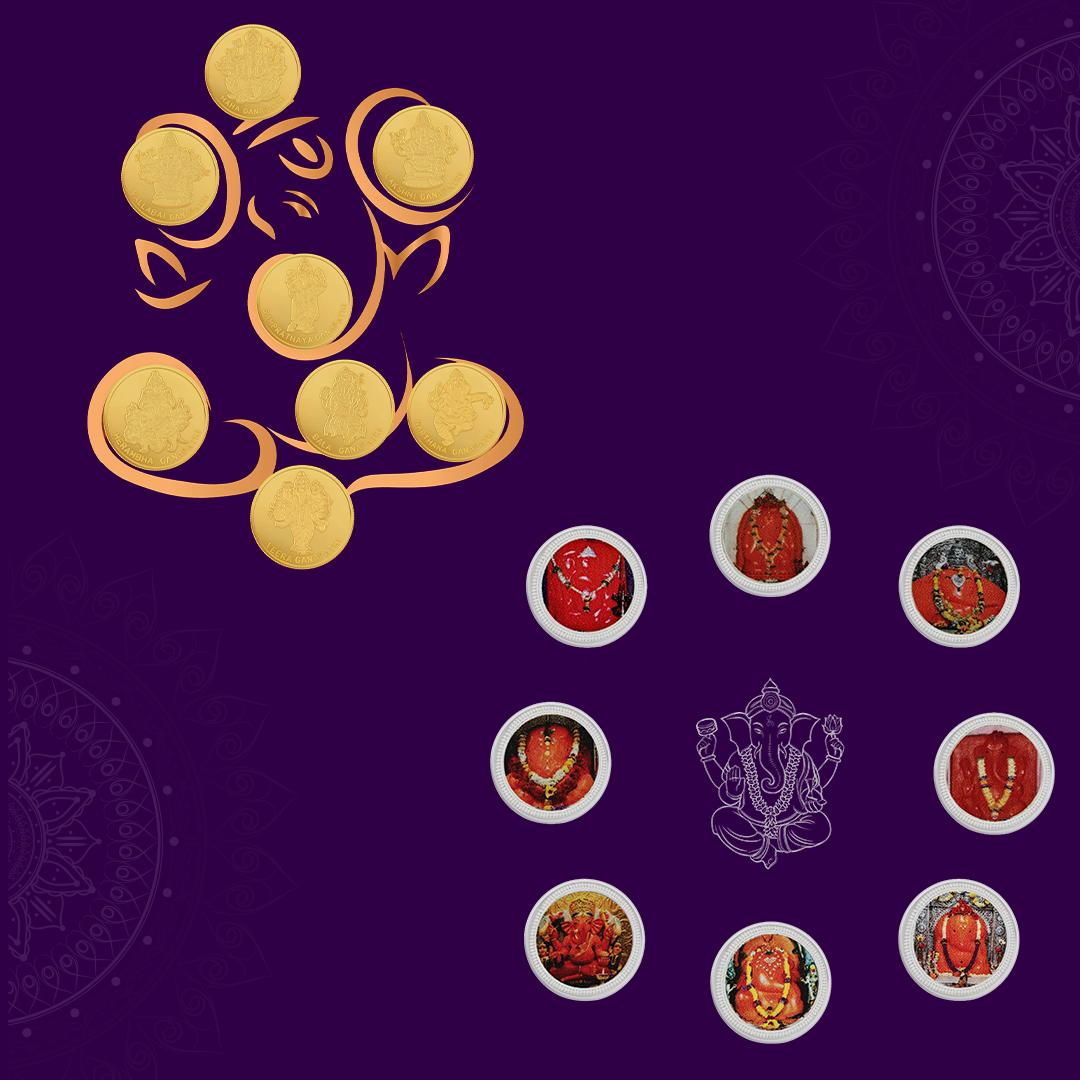  Divine Ashta Ganapathy Gold Coins