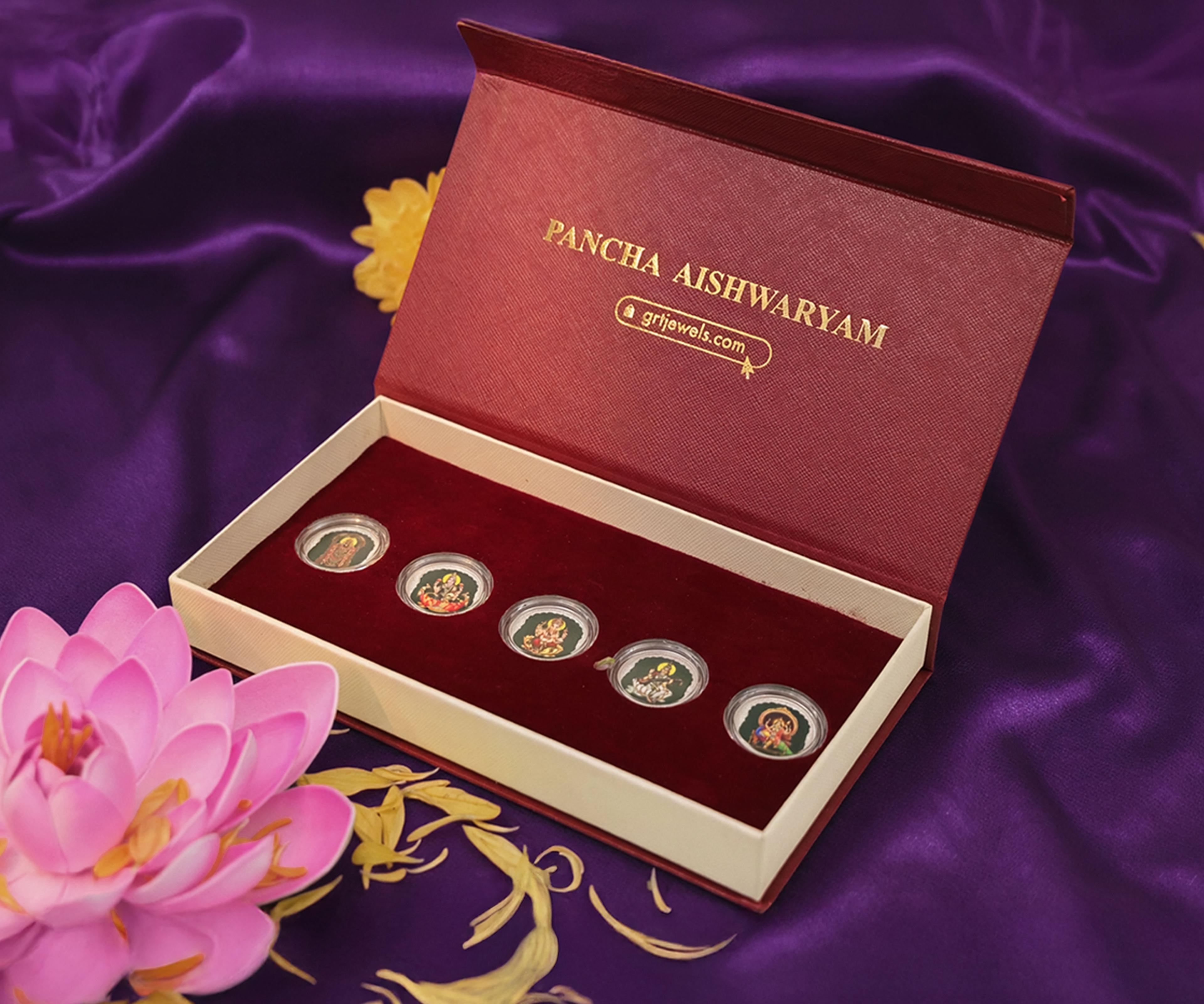 Pancha Aishwaryam Silver Coin
