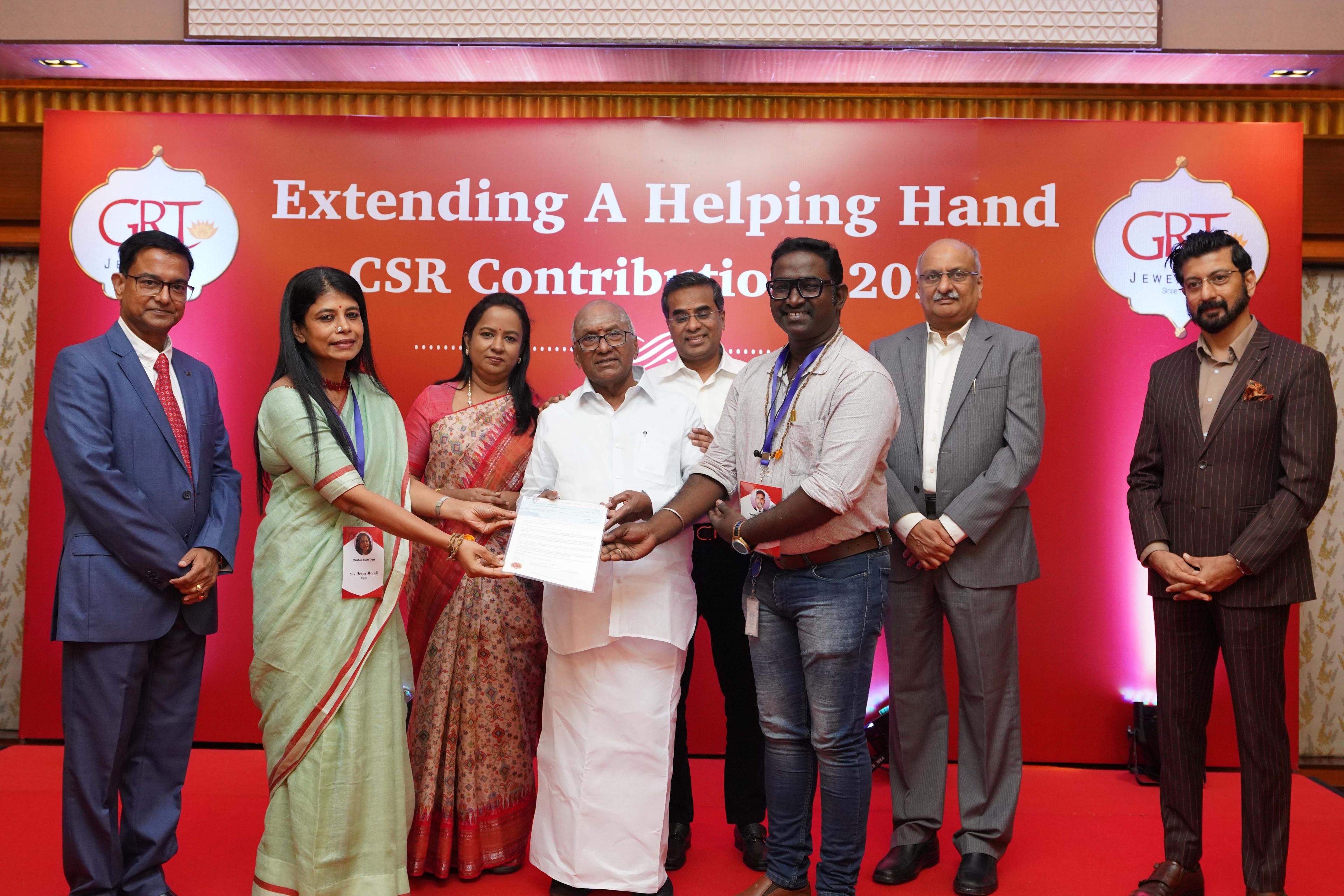 GRT supports generously with a contribution of over Rs.58 Lakhs to Varshini Illam Trust’s mobile pediatric  therapy services