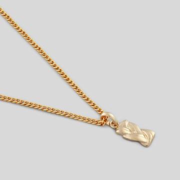 Golden Braid Silver Pendant With Earring Set