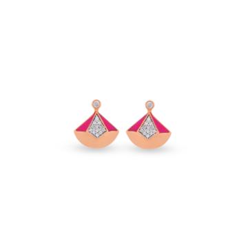 Contemporary Geometric Design 14KT Gold Earrings - Thea Collection