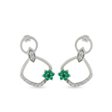 Adorned Floral 14KT Gold Earrings - Thea Collection