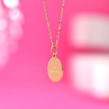Graceful Smooth Circle Rose Gold Pendant