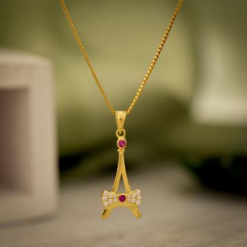 Stylized Eiffel Tower Gold Pendant