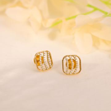 Tapered Square Shape Gold Earrings