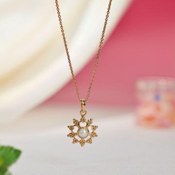 Whimsical Gardenia Charm Gold Pendant