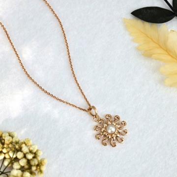 Ethereal Blossom Aura Drop Gold Pendant