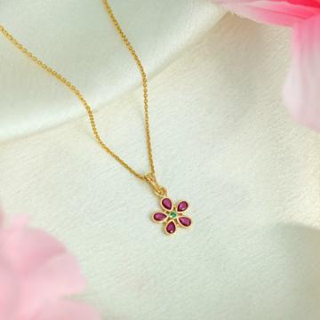 Verdant Gold Floral Pendant
