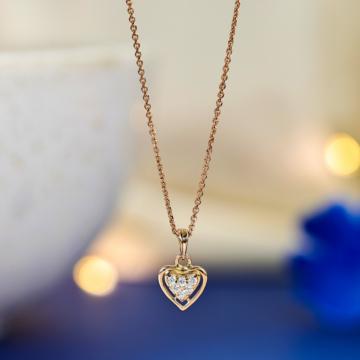 Blushing Rose Gold Heart Pendant