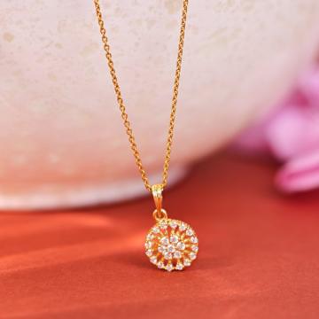 Halo Bloom Circular Gold Pendant