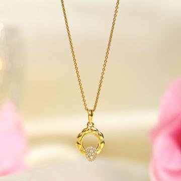 Radiant Hollow Gold Pendant