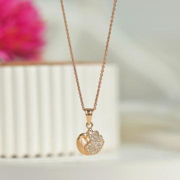 Sculptural Peacock Silhouette Gold Pendant