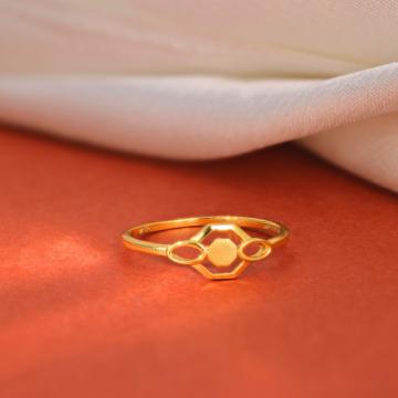 Gold Double Hexagon Ring