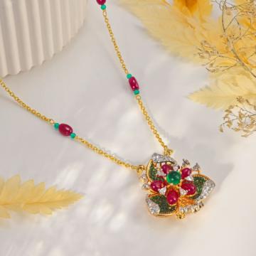 Silver Gold Finish Chain with Bead
