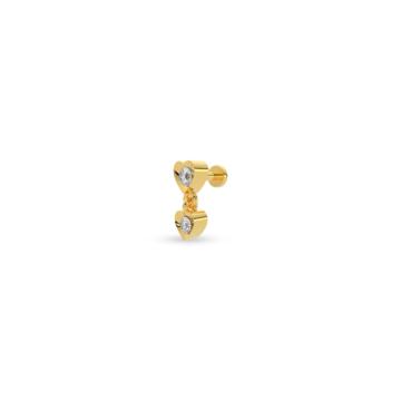 Romantic Dual Heart Diamond Nosepin