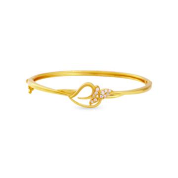 Adore Heart And Leaf Gold Bracelet - Valentine Collection