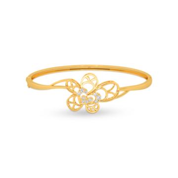 Dazzling Heart And Floral Gold Bracelet - Valentine Collection