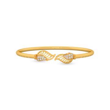 Divine Open Type Twin Leaf Gold Bracelet