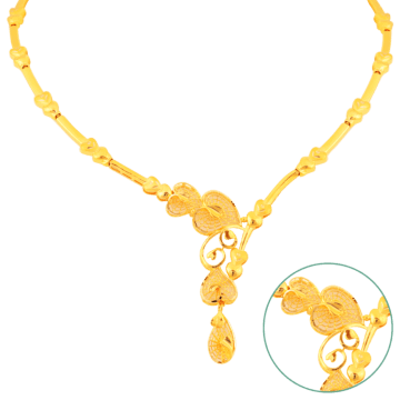 Sophisticated Heartin Gold Necklace