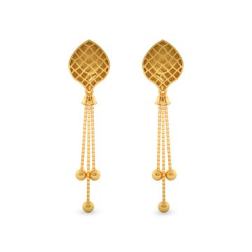 Gorgeous Cross Knit Triple Drop Gold Earrings