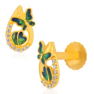 Dazzling Butterfly Gold Earrings