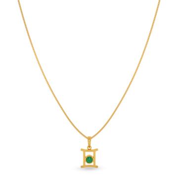 Golden Gemini Zodiac Gold Necklace