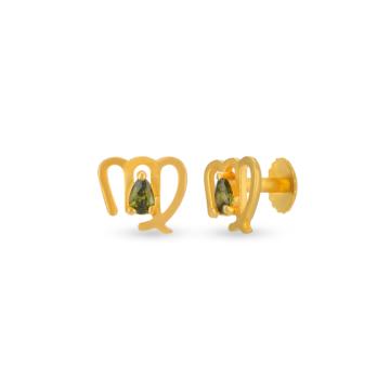 Petite Zodiac Sign Virgo Gold Earrings