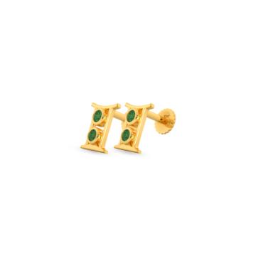 Petite Star Sign Gemini Gold Earrings
