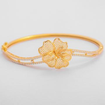 Spectacular Gardenia Perforated Floral Gold Bracelets