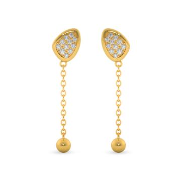 Fashionable Dancing Drops Gold Earring