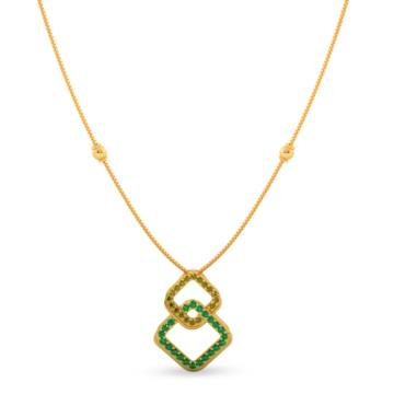 Cascading Green Meadow Gold Neclace - Trinka Collection