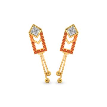 Ravishing Dancing Beaded Gold Earrings - Trinka Collection