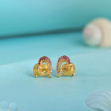 Dapper Dolphin Gold Earrings - Hrdaya Collection