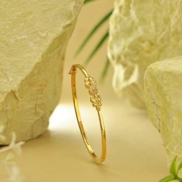 Opulent Leaf and Floret Gold Bracelet - Nature Collection
