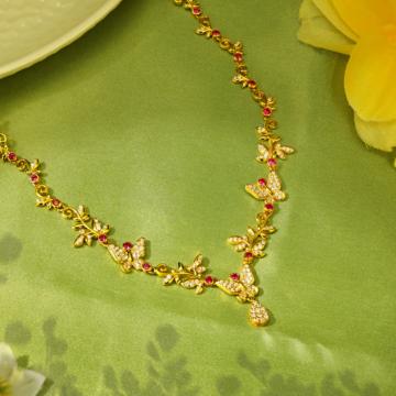 Amazing Flutter Butterfly Gold Necklace - Nature Collection