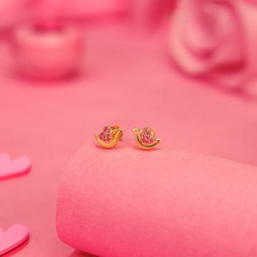 Heart's Messenger Gold Earring - Hrdaya Collection