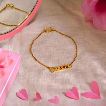 Effulgent I Love You Gold Bracelet - Valentine Collection