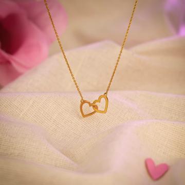 Alluring Heart in Heart Gold Necklace - Valentine Collection