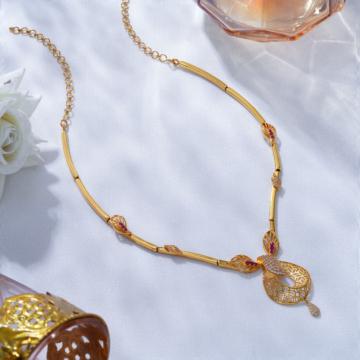 Amazing Leaf Design Pear Style Gold Necklaces