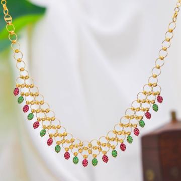 Glided Leaf Pattern Gold Necklace - Flio Collection