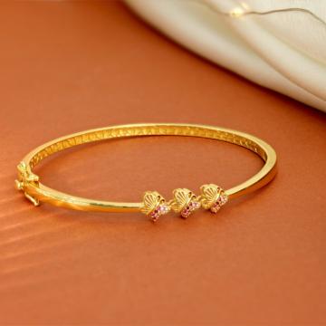 Gold Butterfly Cuff Bracelet with Pastel Stone