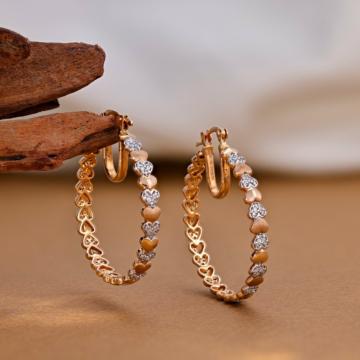 Contemporary Little Heart Rose Gold Earrings