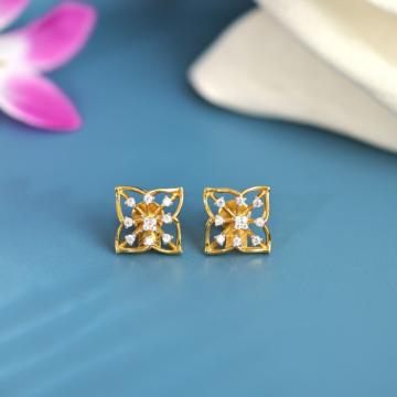 Sinuous Floral Swirl Gold Earrings