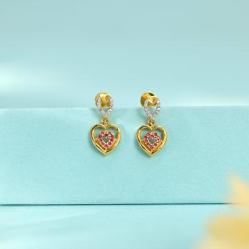 Delicate Heart Dangles Gold Earrings